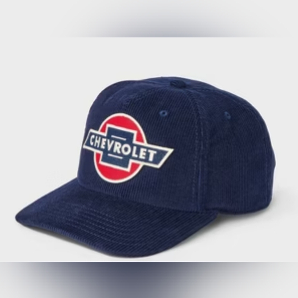 Chevrolet Hat | Dark Blue | Corduroy Snapback Hat | Officially Licensed Logo Cap